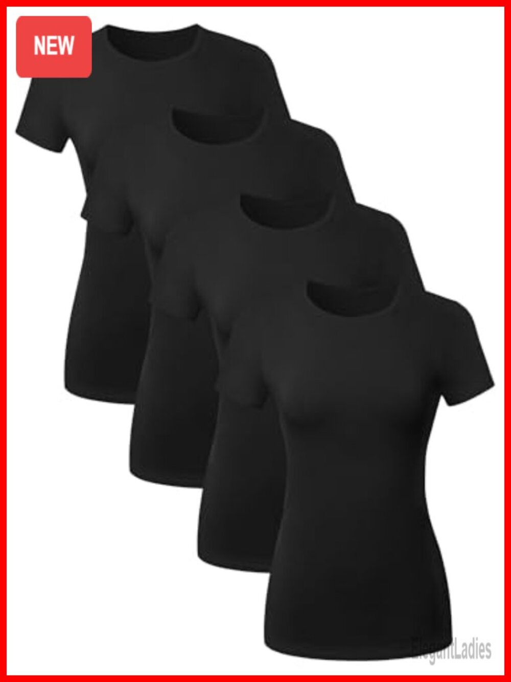 Women's Cotton Crew Neck T-Shirt Casual Tee Top Fitted